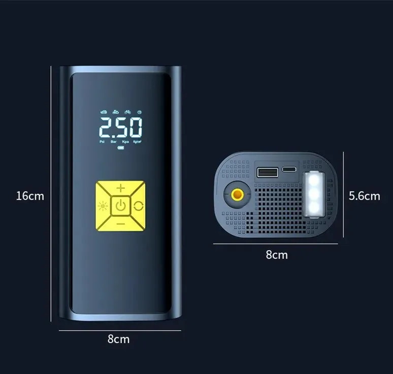 150PSI Electric Cordless Air Pump Bike Pump with 6000mAh Battery Digital LCD Display Portable Air Compressor