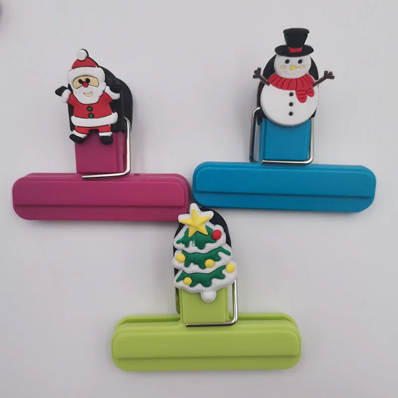 
Colorful chip bag clips food bag sealing clips with good grips for snack bag with Cute PVC 3pcs/set 