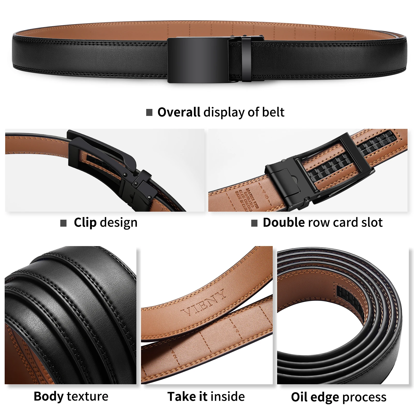 Custom logo Adjustable Belt Fashion Luxury Business Men Alloy Automatic Buckle Belt Black Genuine Leather Belts