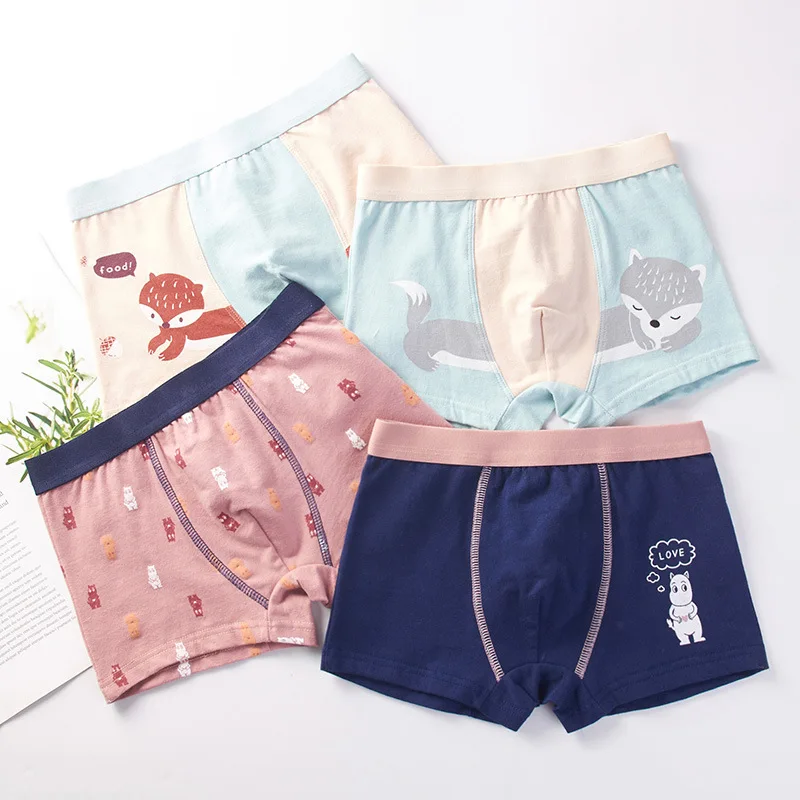 2020 new style boy underwear cotton kids boxers fashion style underpants breathable colorfastness 4 pieces a set