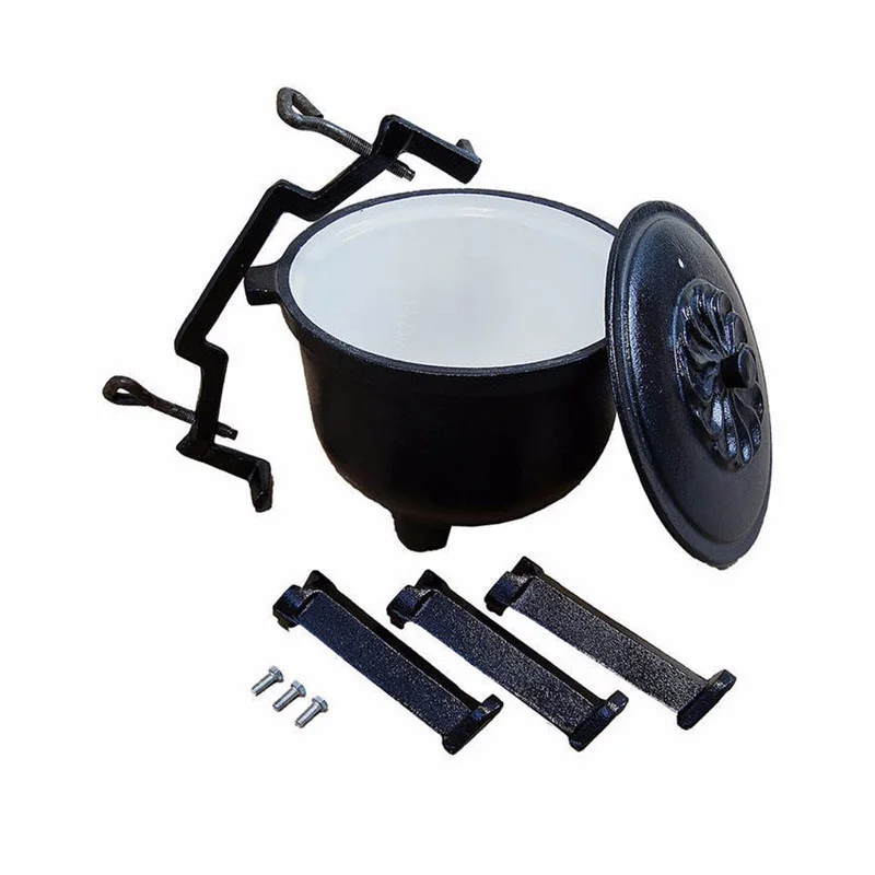Outdoor Camping Cast Iron Cauldron and Dutch Oven with Three Legs