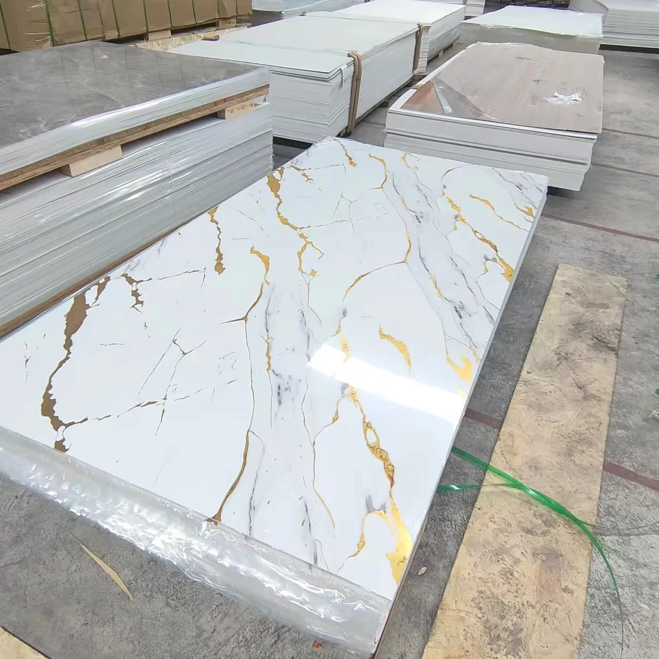 Flexible UV Marble Sheet Durable Faux Solid Marble PVC Laminated Plastic Stone Decorative Wall Panel