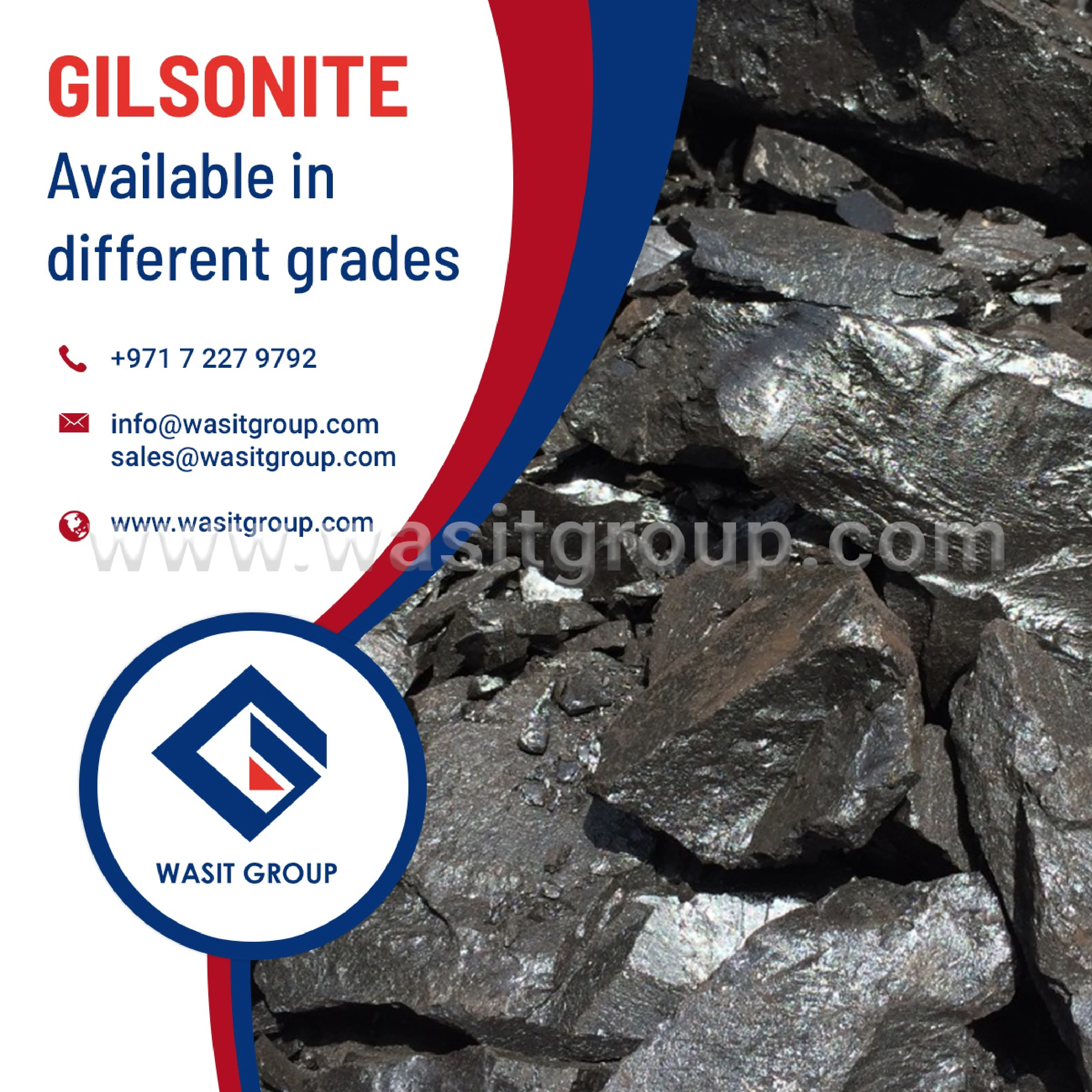 
High Quality Gilsonite Powder, Dark Black and Ash <7% 