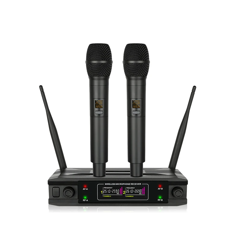 Live radio broadcast 50 meter accept range 4 channel 1 drag 2 handle wireless microphone