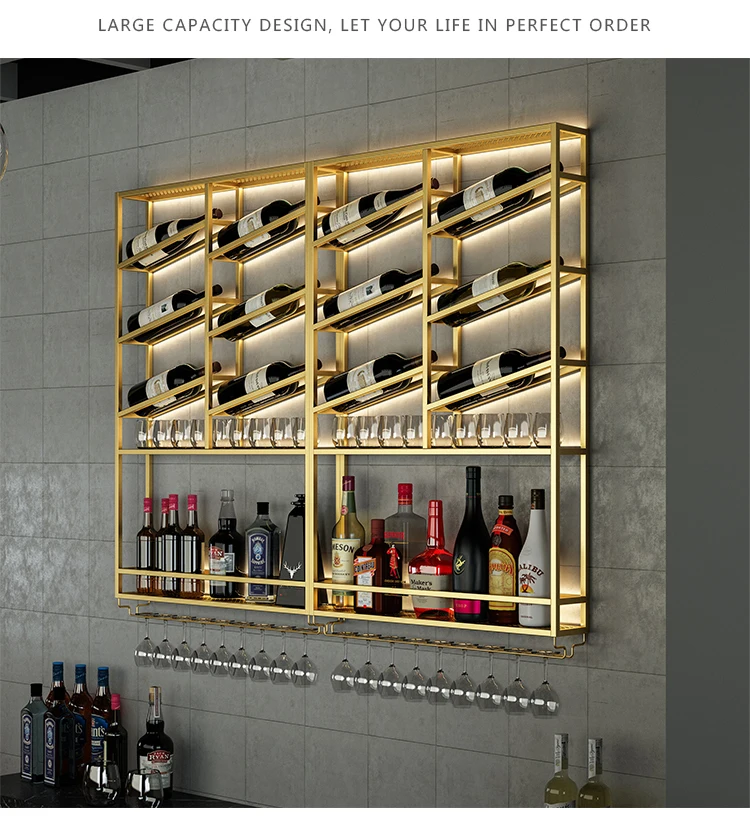 Nordic red wine rack Wall hanging Household living room shelf  Baijiu foreign wine display rack