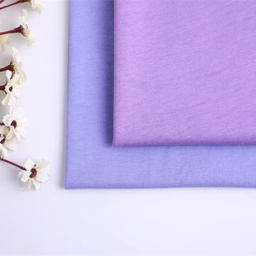 jersey fabric comfortable plain dyed 65% cotton 35% polyester fabric zhejiang factory