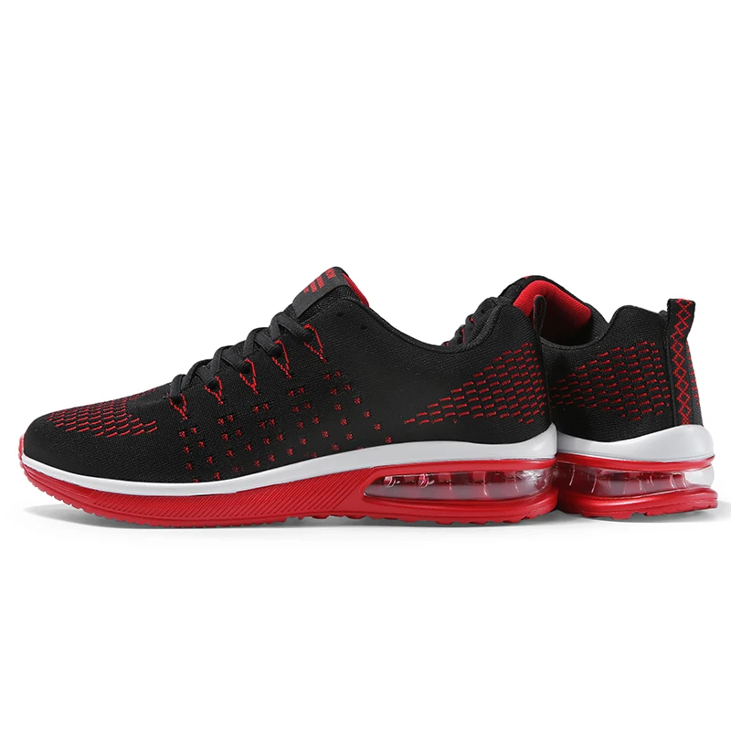 Air sole fancy white sports shoe knitted upper private label sport shoes for men