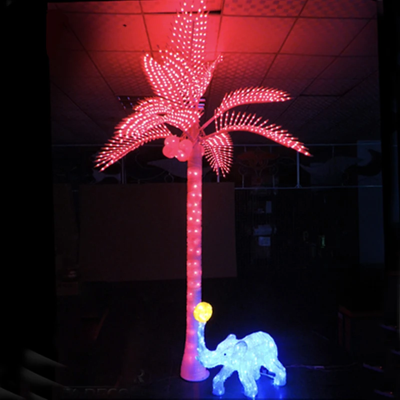 Ip65 Outdoor Waterproof Lighted Holiday Event Decoration Plastic Artificial Led Coconut Tree Lights Palm Tree With