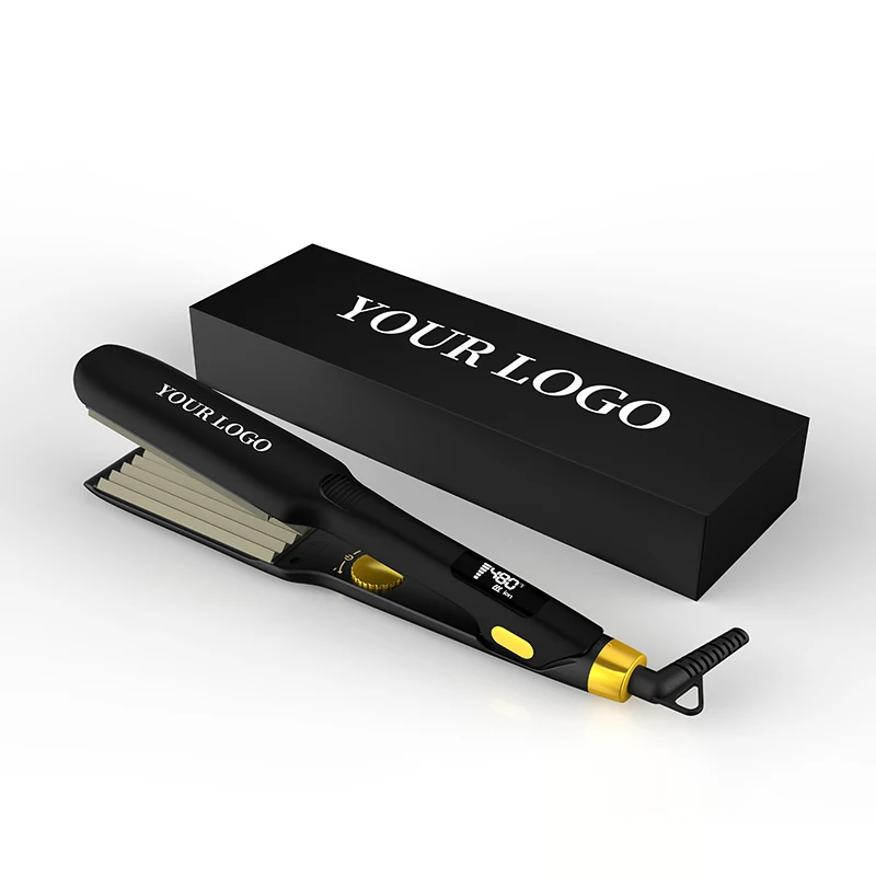 Custom Private Label Small Waves Hair Curling Iron Electric LED Display Portable Ceramic Plates Wholesale Hair Crimpers