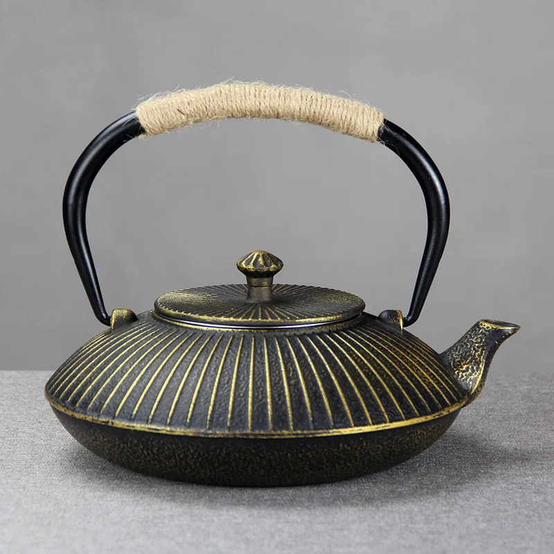 2024 new arrival Premium Enamel Interior Cast iron teapot Cast Iron Tea Pot With Stainless Steel Infuser