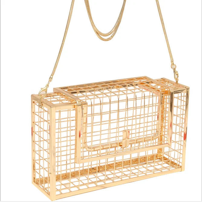 Модная стильная металлическая ажурная Женская вечерняя сумка сумки через плечо клатч клетка сумочка