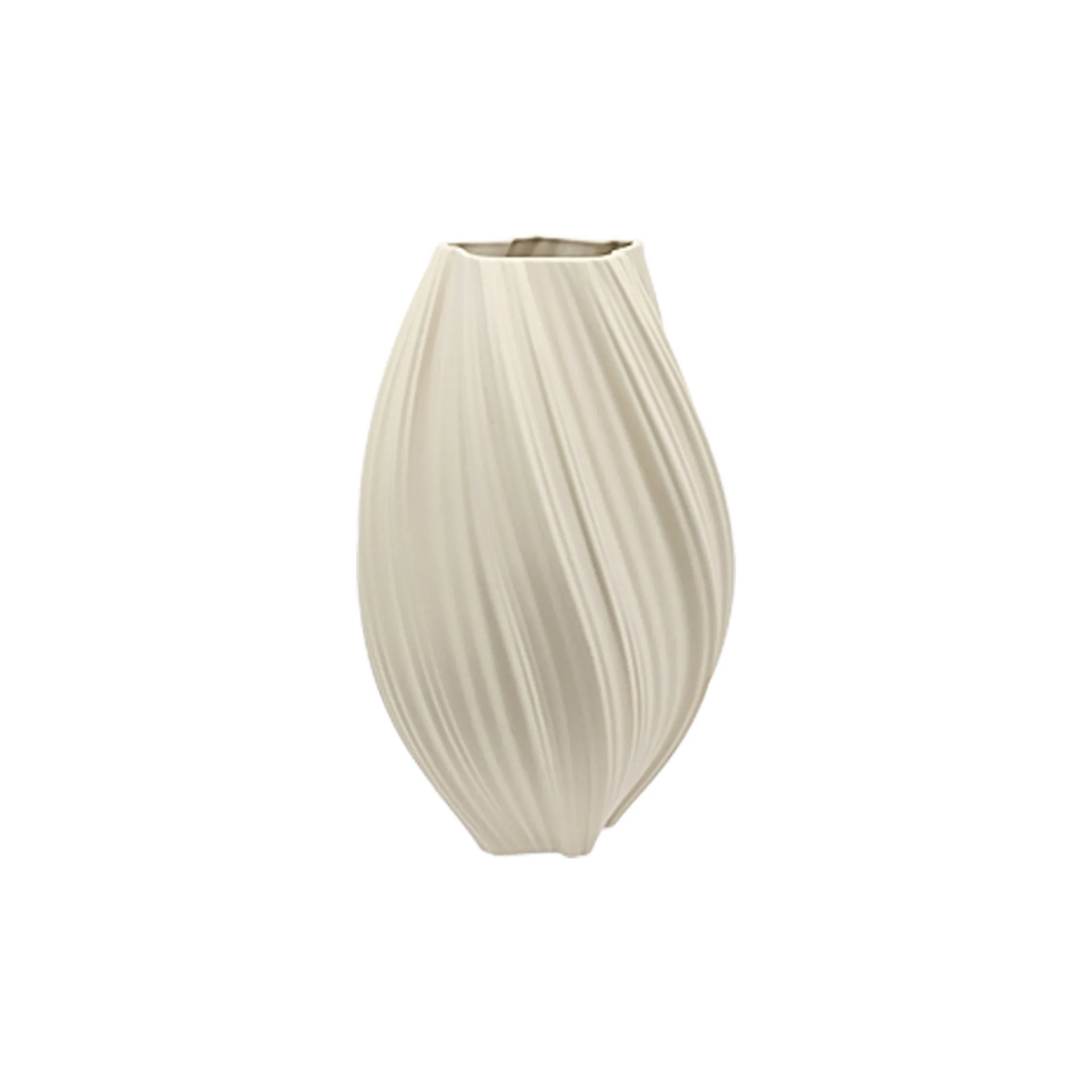 Simple Wholesale Custom Luxury Conical Vertical Texture Hotel Home Decoration Ceramic Vase Ornaments