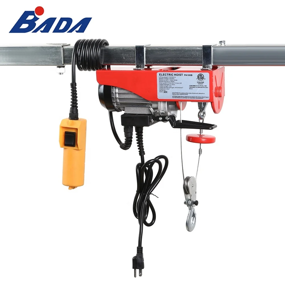 PA100B 110/220lb Capacity  Lifting Wire Rope Mini-Electric Hoist