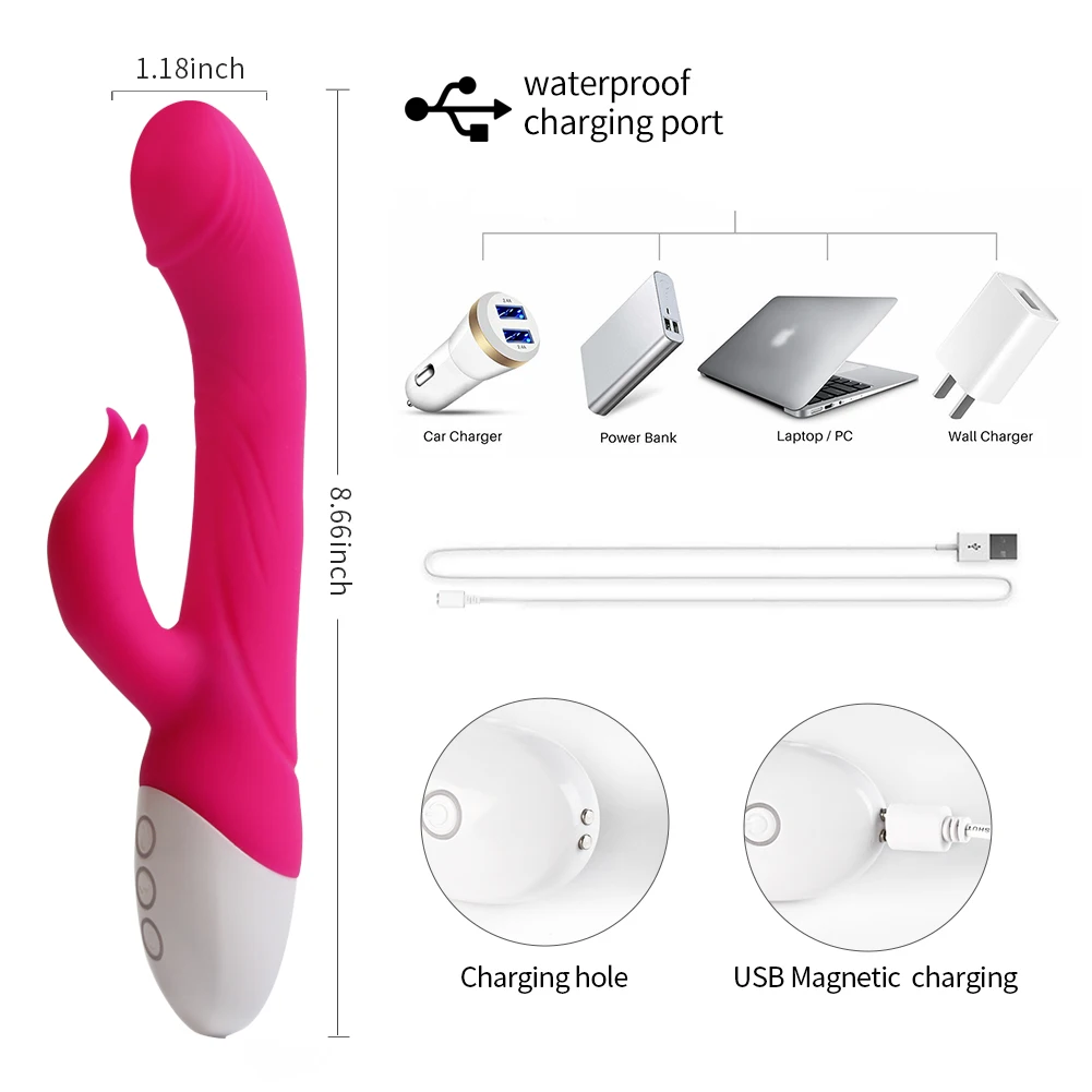 
Levett clitoris vibrator auto heating waterproof silicone g spot rabbit vibrator vagina toys sex adult 