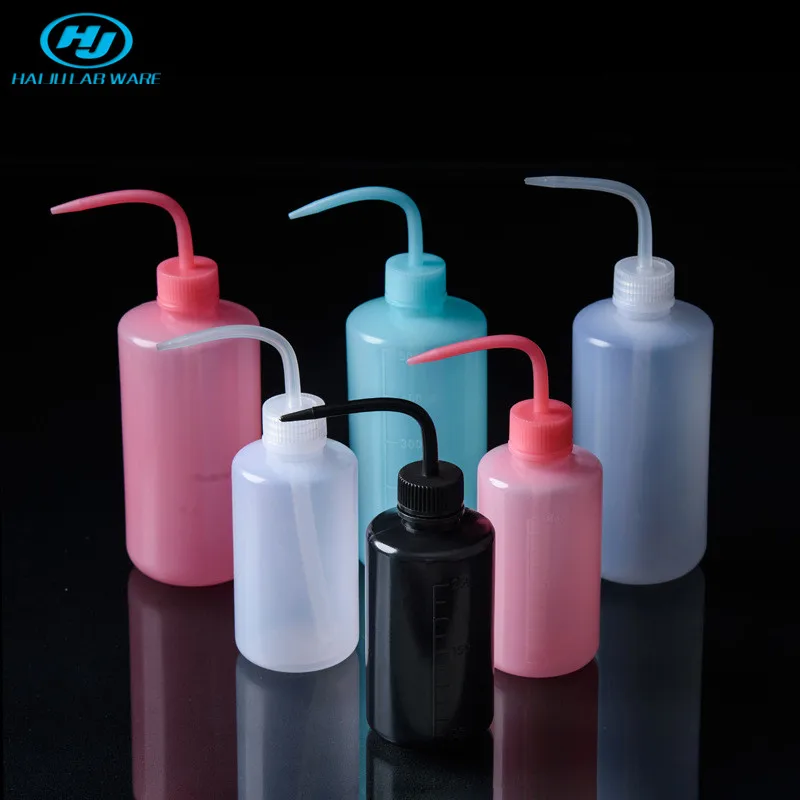 HAIJU LAB LDPE Plastic Squeeze Wash Bottle Chemical Water Rinse Squirt Bottle For Tattoo Eyelash Cleaning Lash Bath Bottle