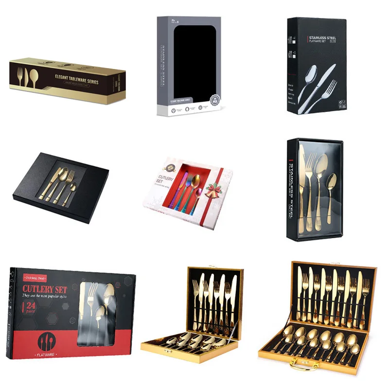 High quality Stainless steel 304 gold flatware matte gold spoon fork knife cutlery set gold flatware set