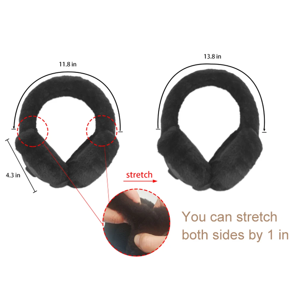 Adjustable Wireless Electric Heated Ear Warmer with 2000 mAh Li-ion Battery For Running In Cold Winter