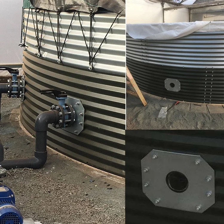 
50000 liters Galvanized Pressed carbon Steel Water Tanks Hot Dip Corrugated Metal Water Tank 