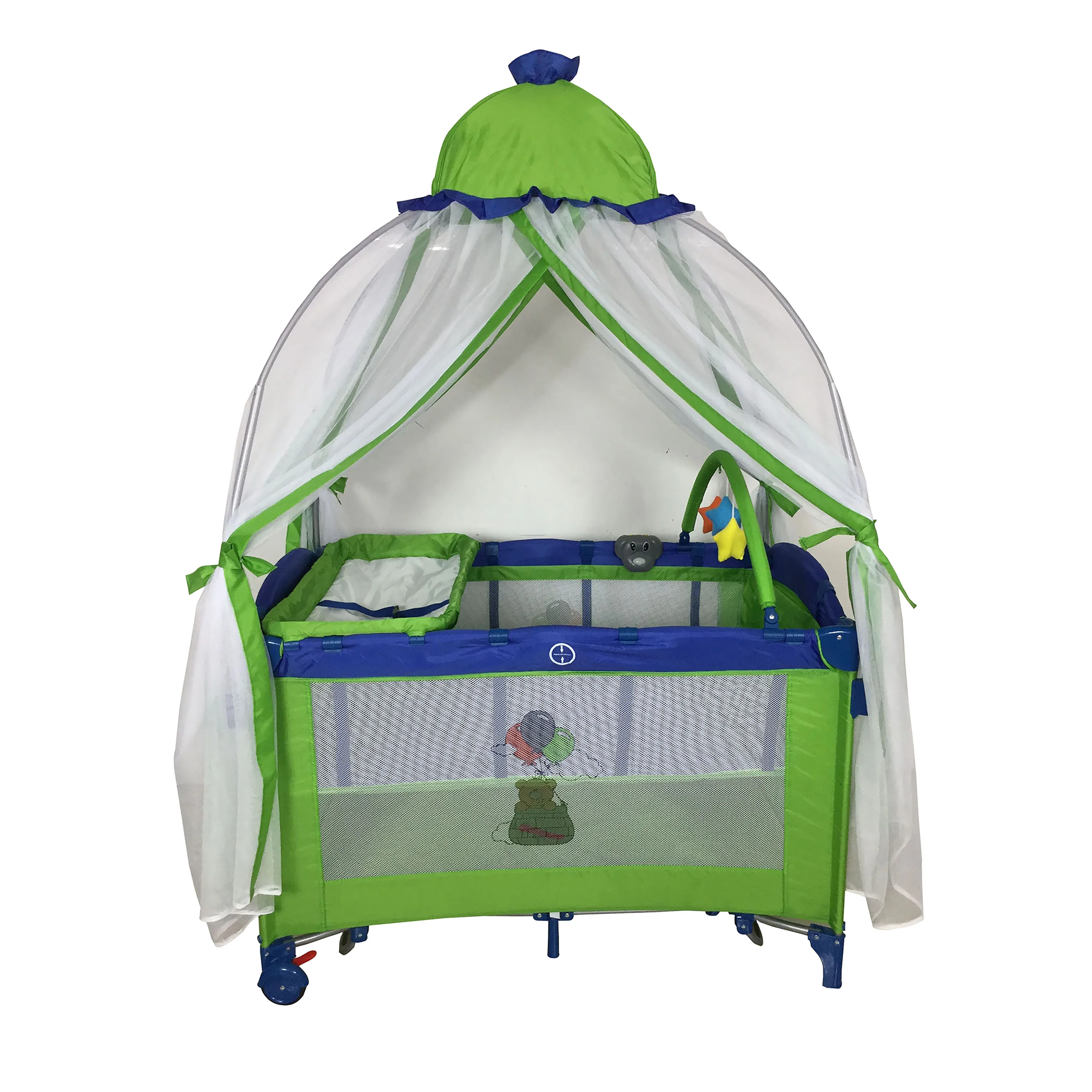 Portable Baby Bed Playard Play Yard Cuna Plastic Playpen Crib Kids Cot Cradle Safety Fence with bassinet rocker