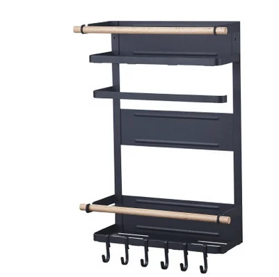 
Factory Direct Japanese Metal Magnetic Suction Scene Large Refrigerator Kitchen Organizer Rack Storage New Fashion 2020 