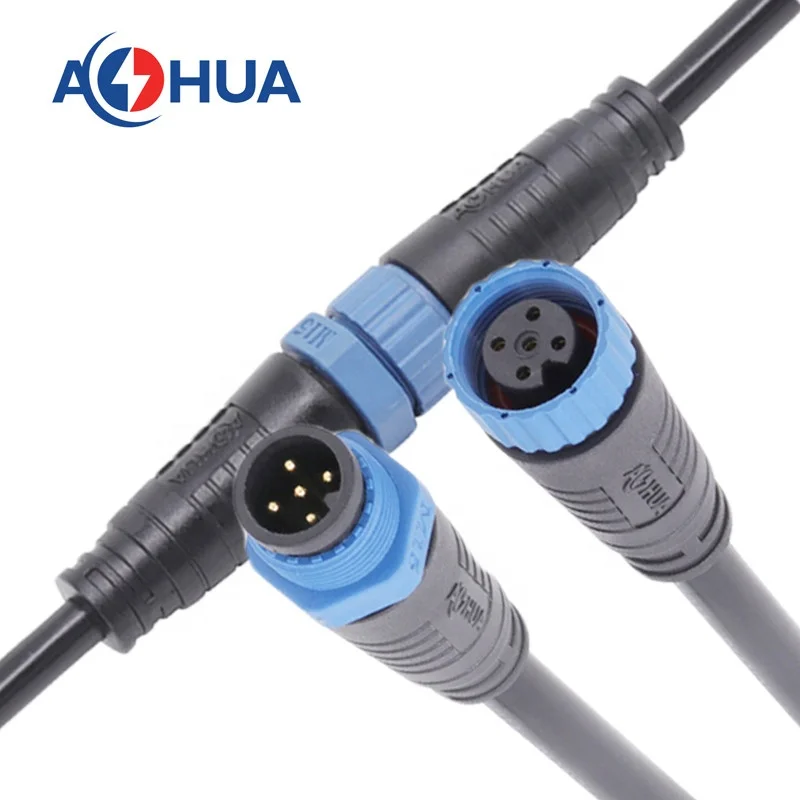 AOHUA формованный Удлинительный кабель тип припоя M15 ip68 водонепроницаемый 2-контактный мужской женский светодиодный коннектор для