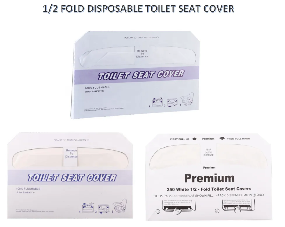 Manufacturer wholesale 1/2 fold flushable toilet seat cover disposable for public restroom