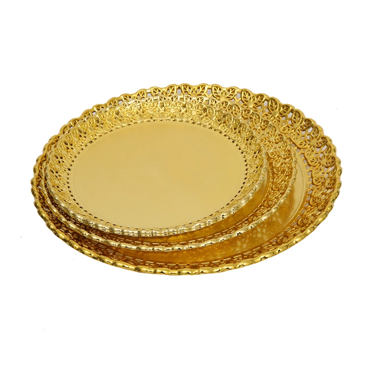 Support Diversified Customized Wedding Parties Gold Plated Serving Candy Dry Home Decorative Gold Plated Serving Tray