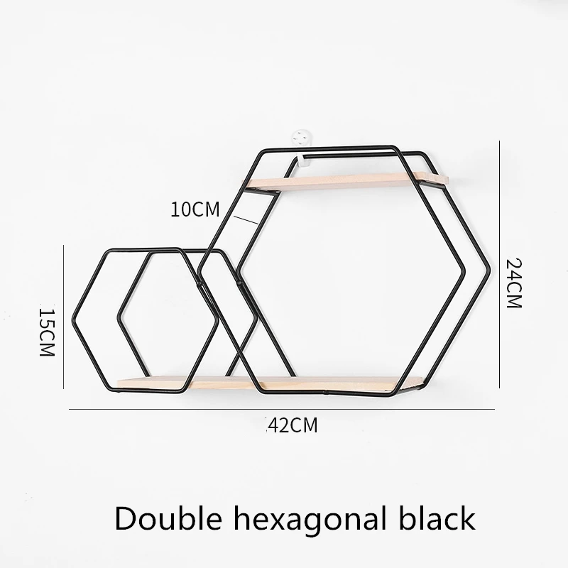 
wal art Modern Home Decor Wall Mounted Display Shelf Metal Wood Wall Storage Rack for Decoration 