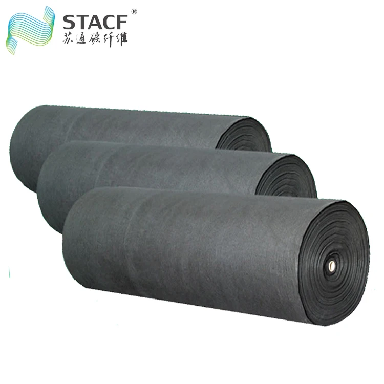 Promotion High Temperature Resistant Active Carbon Felt Durable Carbon Fiber Filter Roll 260 -300gsm Uesd In Fire-proof Material