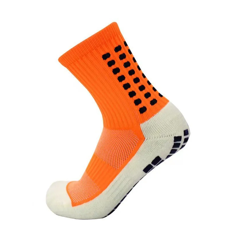 Free Sample High quality antslip custom logo crew sports grip non slip soccer Silicone bottom football socks