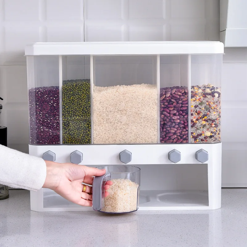 Dry Food Boxes Organizer Storage & Container Kitchen Plastic Clear Set Wall-mounted Dry Food Storage SNH011108