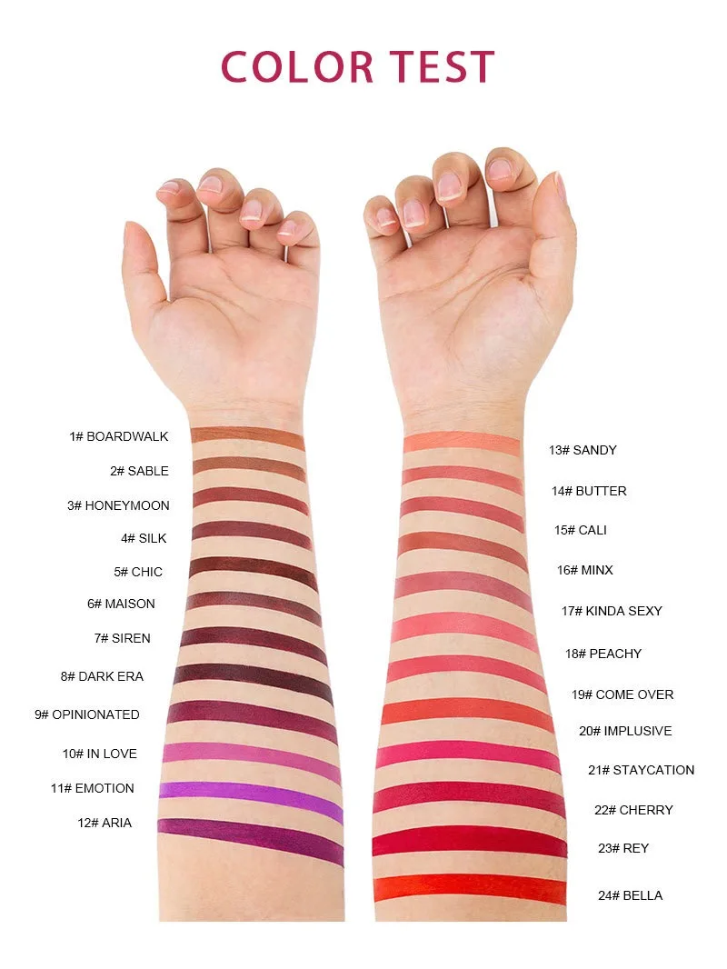 MLM Custom Makeup vegan lipstick feature a luxury and waterproof matte formula designed in the shape of a pepper spray lipstick