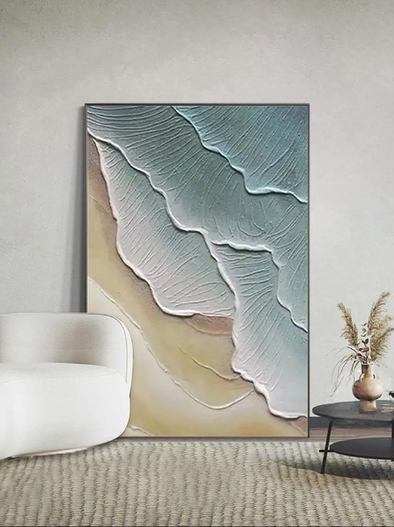 Pop Art Extra Large Home Decor Handpainted Canvas work Modern Ocean Relief Painting Abstract Wall