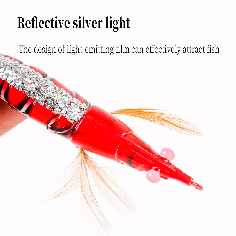 OEM 3.0# 3.5# Bionic 3D eyes Wood Shrimp Luminous Sea Lure Luminous Wooden Shrimp Cuttlefish Lures Octopus Bait Egi Squid Jig