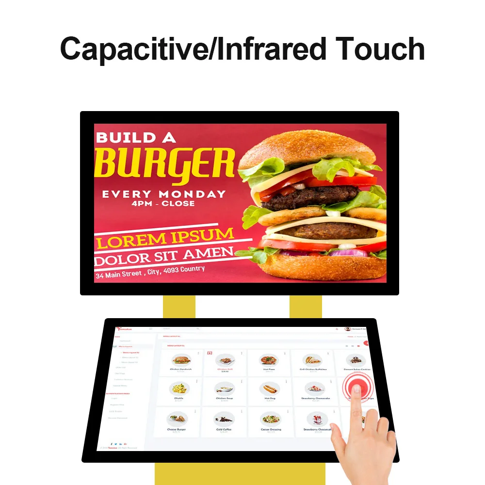 Digital Information Kiosk 32 inch Touch Screen Terminal Dual Screen Latest customization Indoor digital signage and display