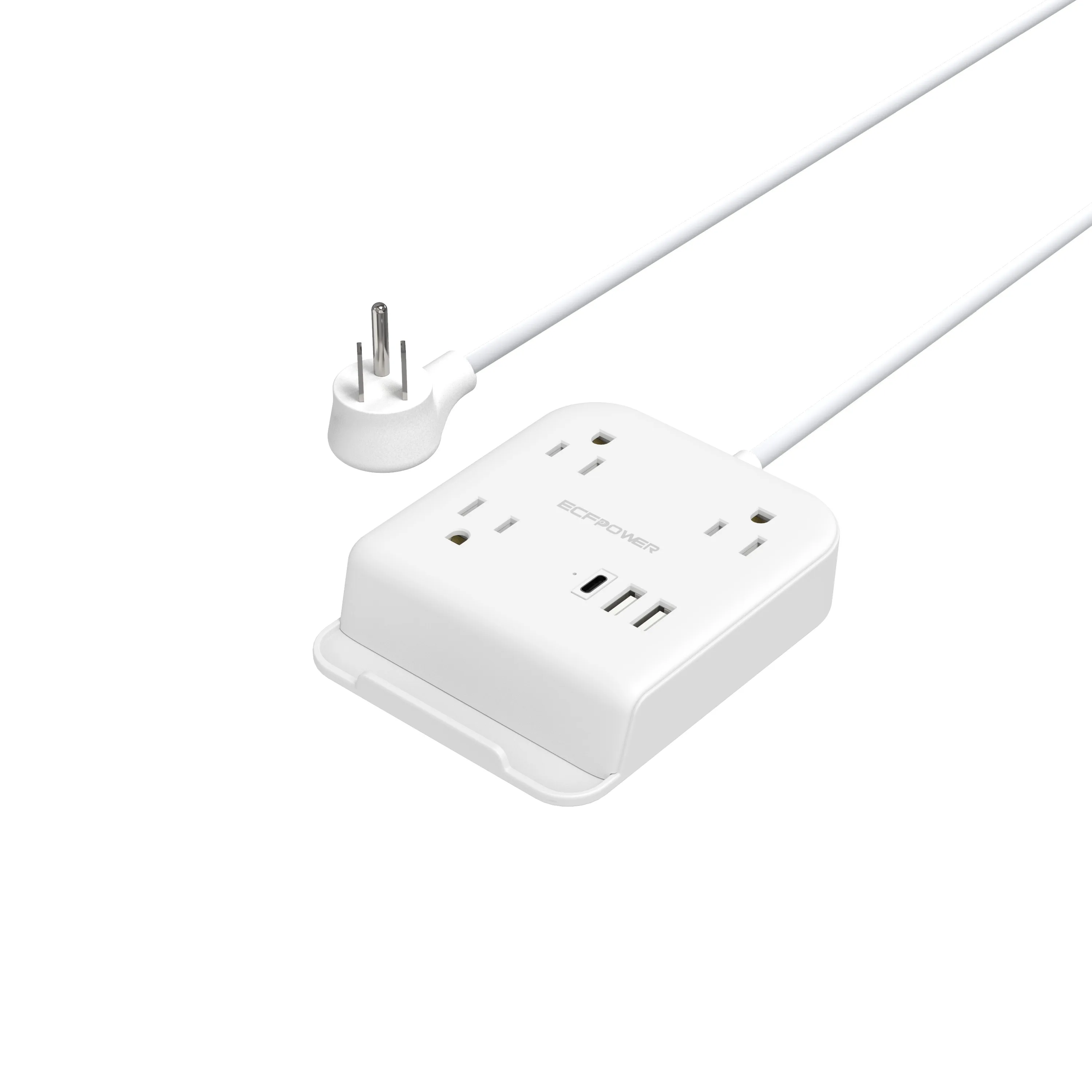 USA Power Strip Surge Protector 3 AC outlets 1250W USB Type C PD phone holder design extension power socket