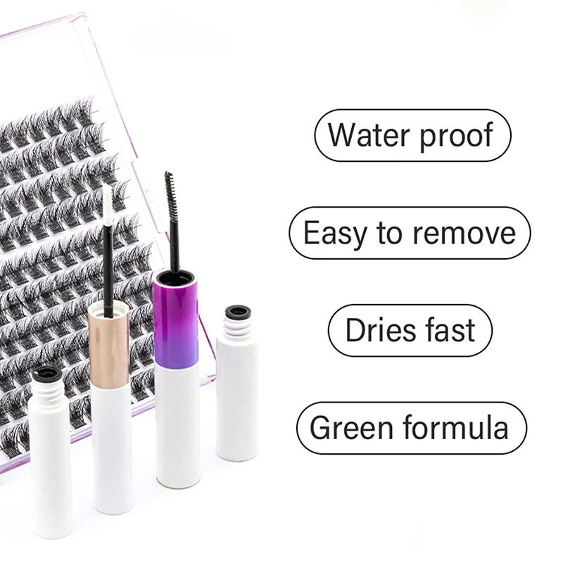 2 in 1 Cluster Eyelashes Glue Strong Hold Comfortable Gentle Formula DIY Lash Extension Bond Seal