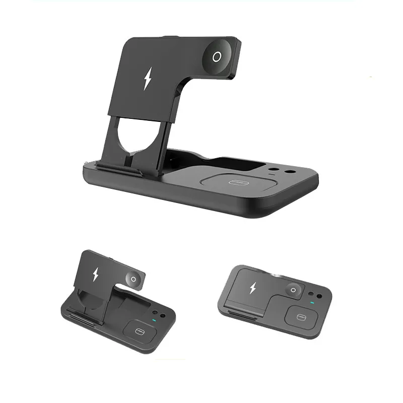 30% Amazon цена 4 в 1 складное многофункциональное фантастическое Беспроводное зарядное устройство 10 Вт Быстрое зарядное устройство Qi зарядное устройство