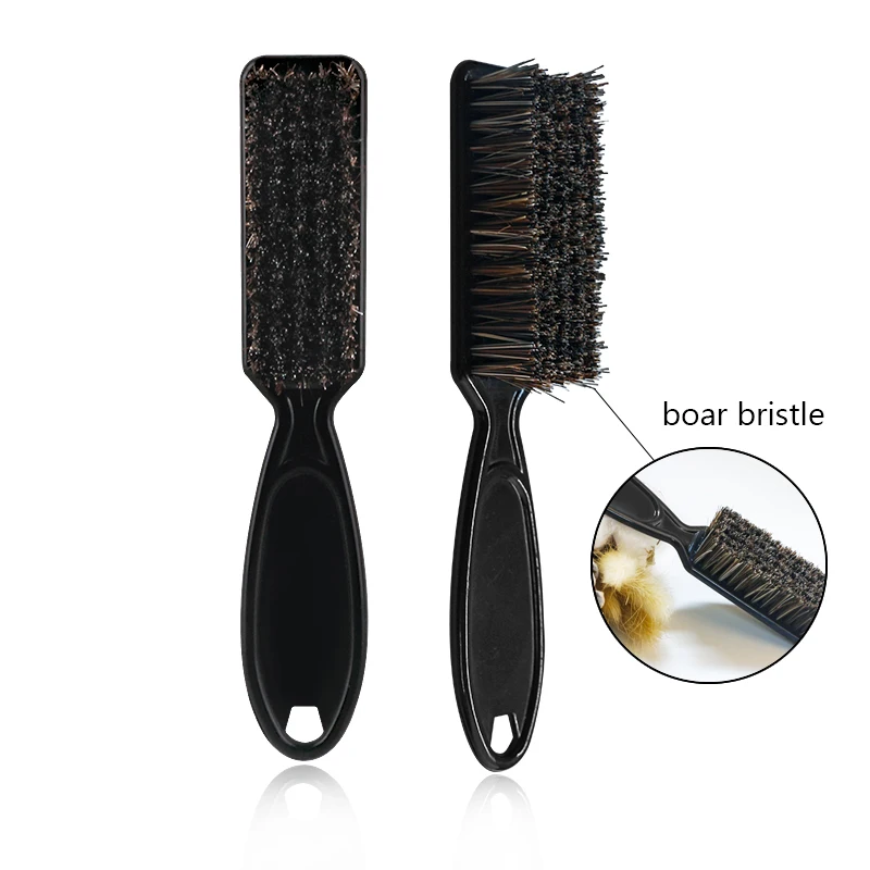 Custom Logo Wholesale Black Men with Natural Boar Bristle Beard Brush For Shaving Neck Duster Cleaning Brush For Beauty Care