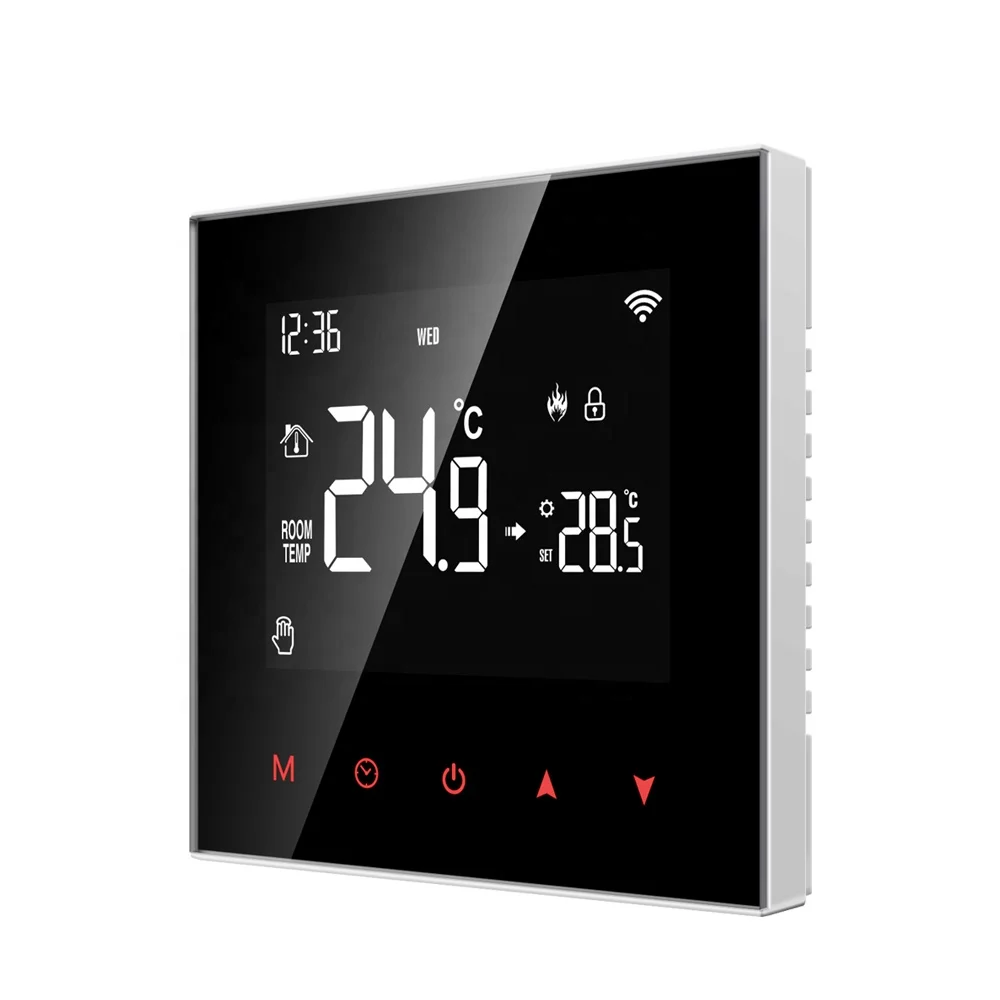 Lcd Touch Screen Accurate Temperature Data Storage Water Floor Heating Temperature Controller Thermostat