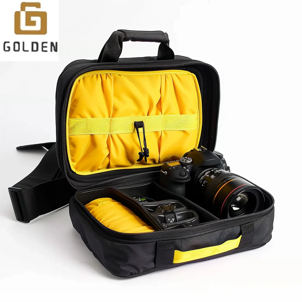 Golden Fashionable shoulder backpack Cross-Border Popular Shoulder Digital Camera Bag Outdoor Nylon