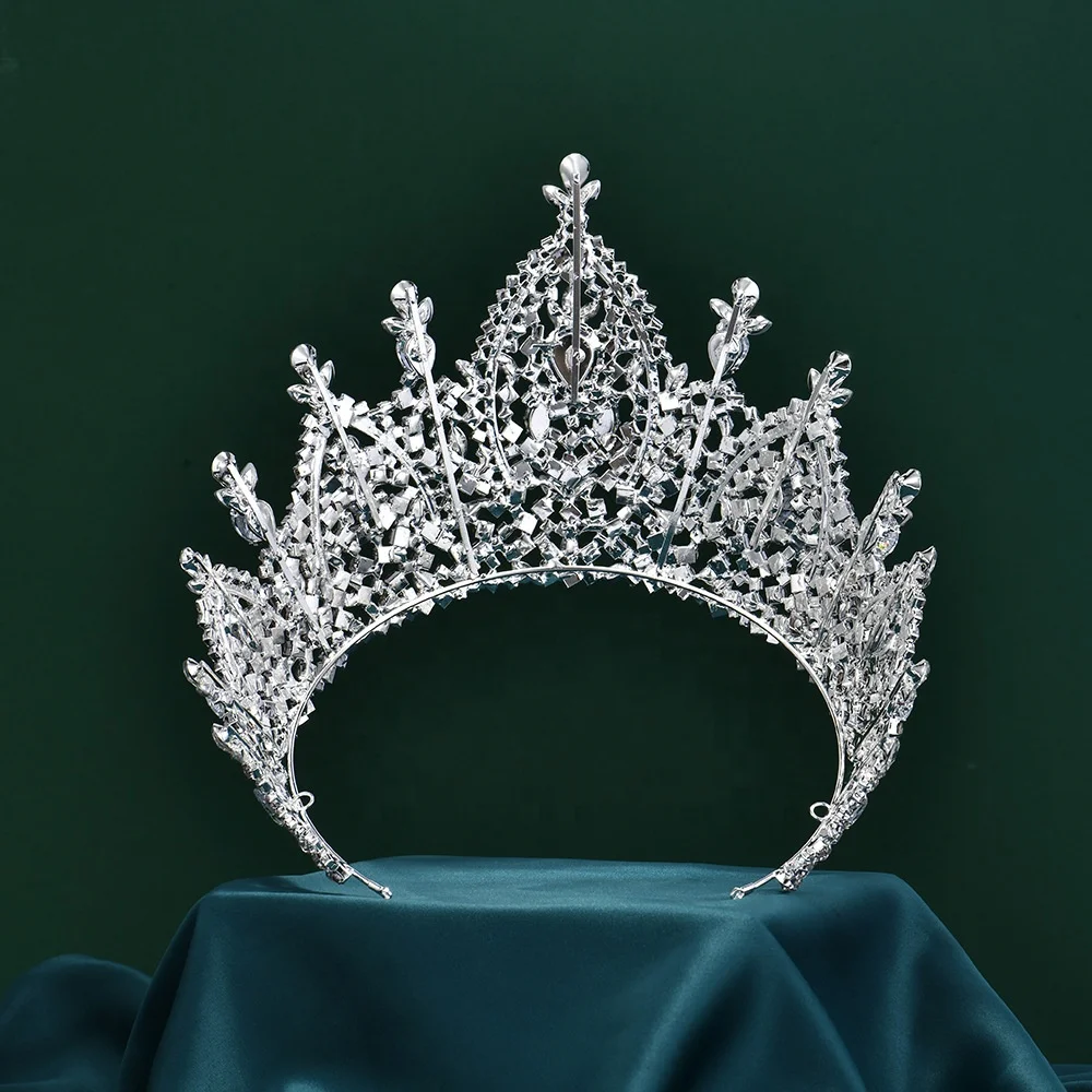 Queen Birthday Party Decoration Big Pageant Zircon Crowns Wedding Headwear Bridal Princess Tiara For Girls