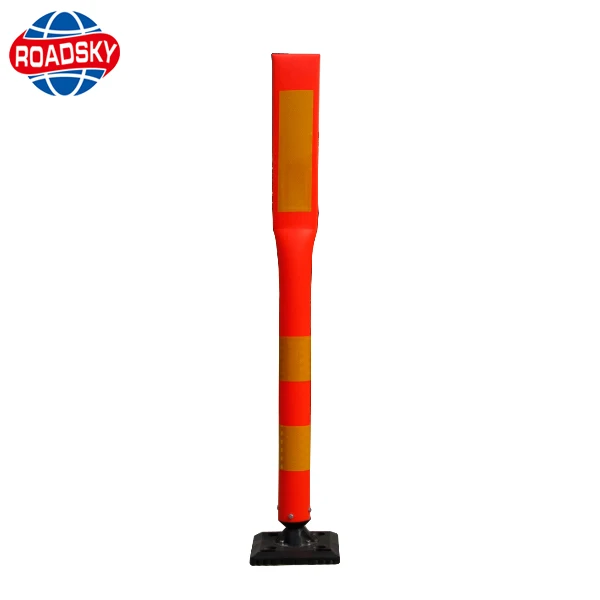 Flexible Delineator Post Plastic Warning Bollard Traffic Pole