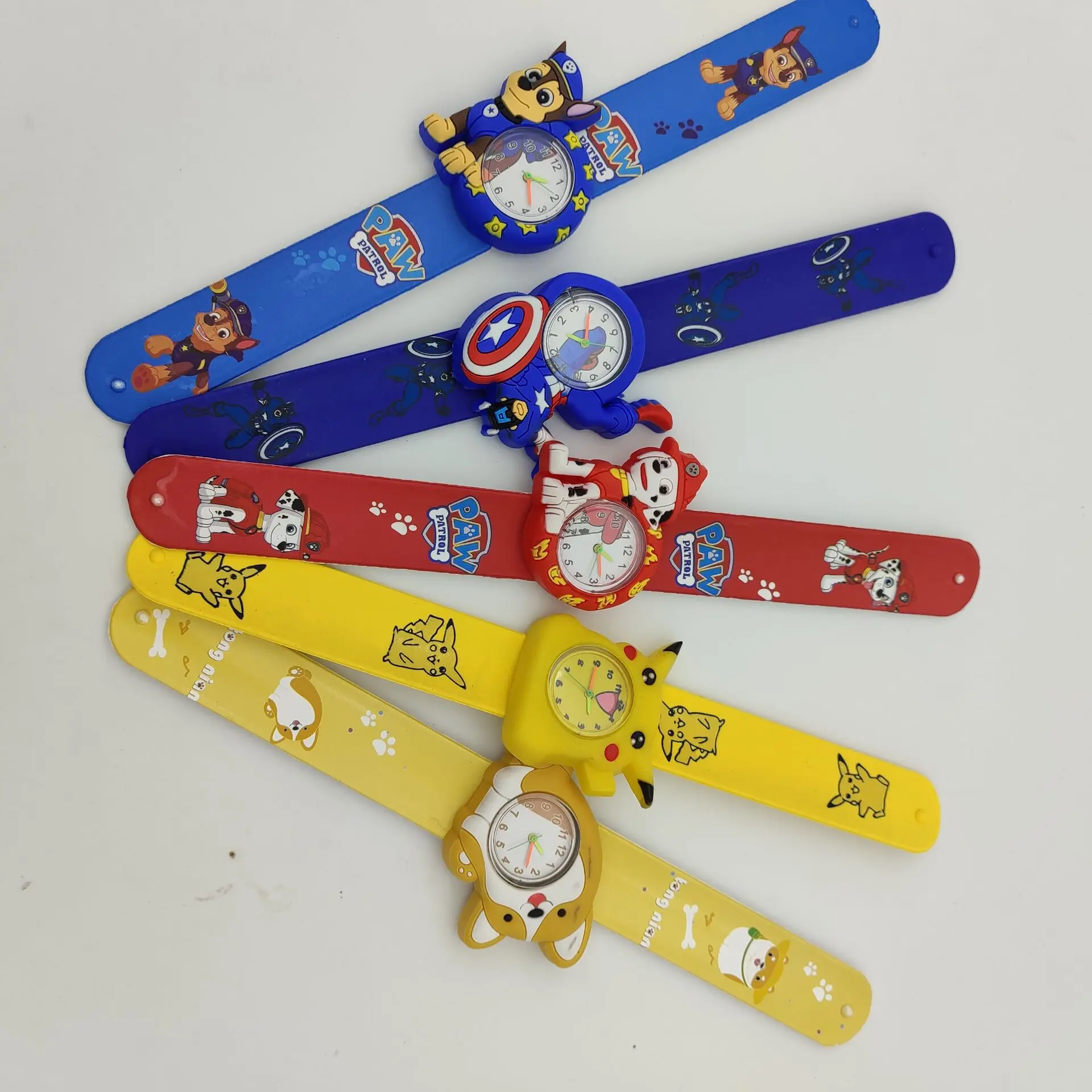 round dial silicone wristband Watch kids slap digital watches