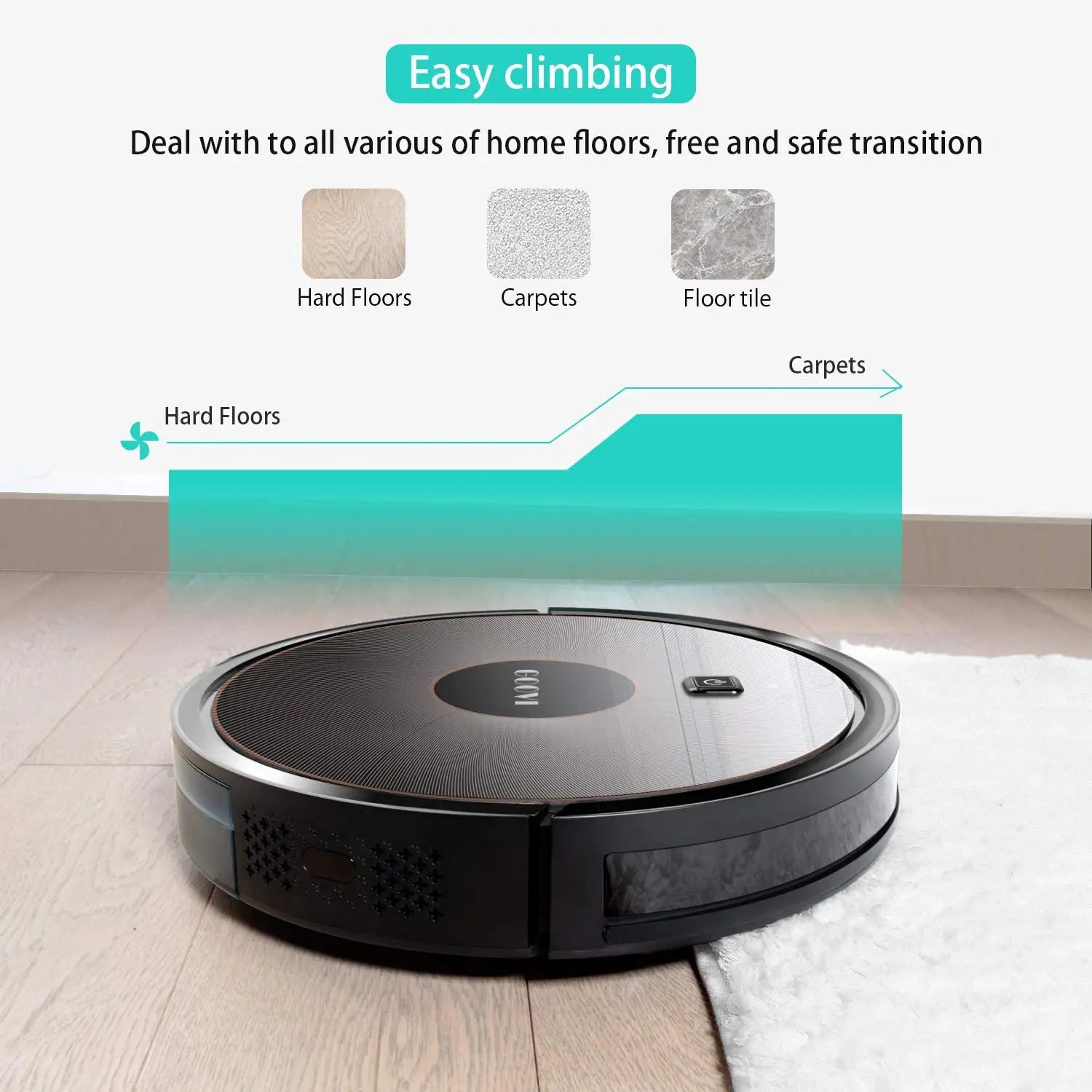 GOOVI 1600Pa Wifi App интеллектуальный автоматический пылесос для сухой и влажной