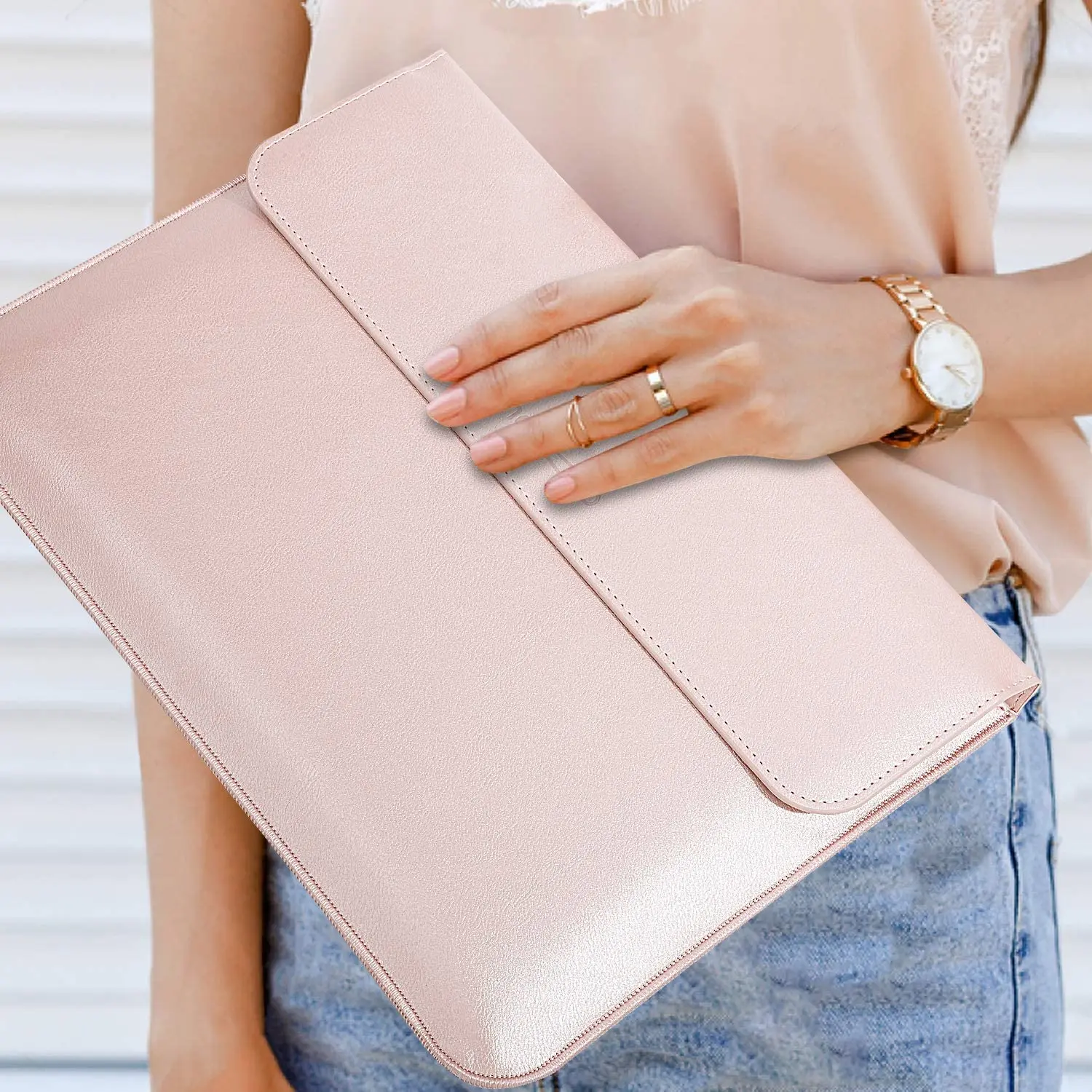 MoKo Laptop Sleeve Case Fits MacBook 12 Inch, Surface 3 10.8, Protective PU Bag with Document Pocket and Built-in Card slot