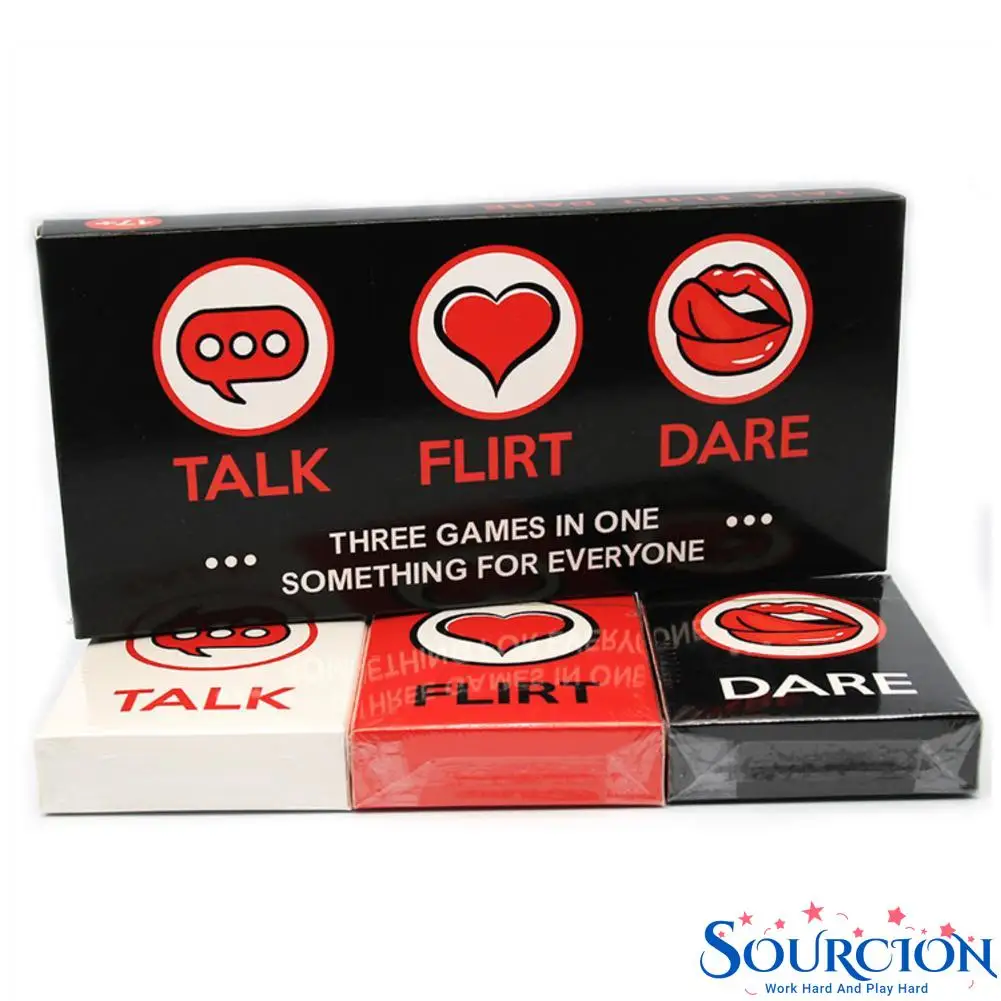 
SWT Hot Popular Fun Couple Romantic Card Game Game Deck Talk Or Flirt Or Dare Cards 3 Games Cards Deck Lovely Gift For Couples 