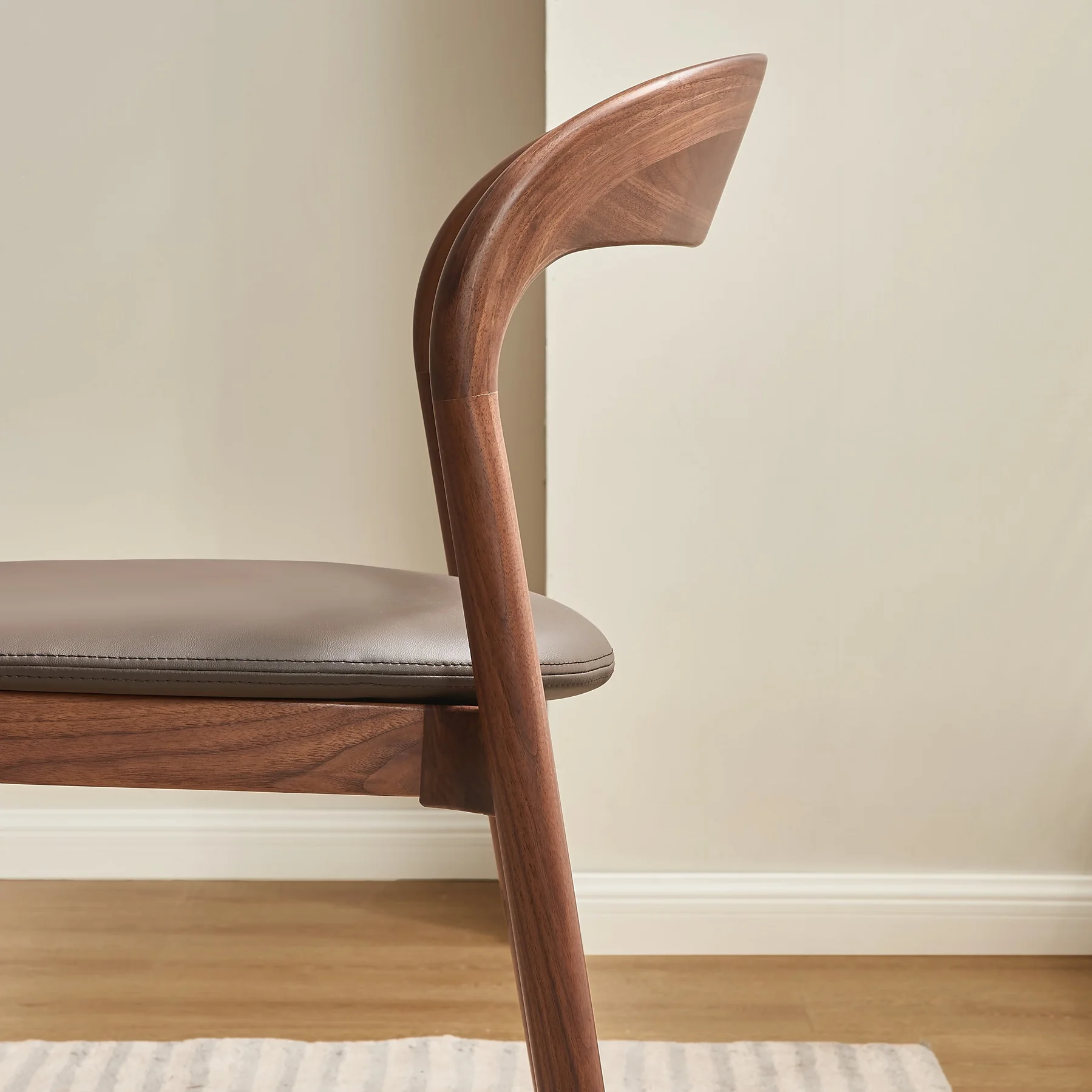 M1121 solid black walnut wood antique dining chair for dining room