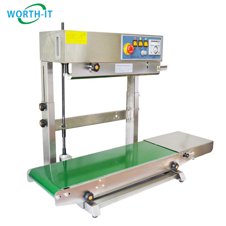 Heat Plastic Bag Oil Food Pouch Packing Mechanical Automatic Vertical Continuous Sealing Machine Band Sealer