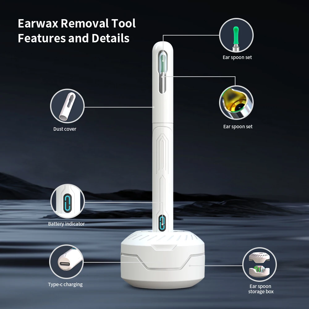 NK3 Pro Ear Cleaner Wireless Ear Wax Removal Tool with Camera LED Light Wireless Otoscope Smart Ear Cleaning Kit Best Gift